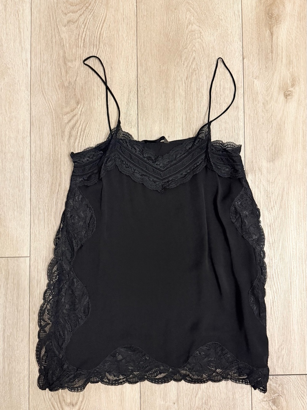 Zara Black Lace-Edged Camisole